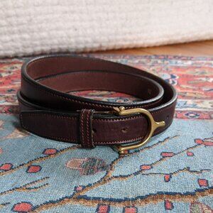 RARE Sid Mashburn 1 inch MiUSA brown bridle leather brass buckle spur belt 36